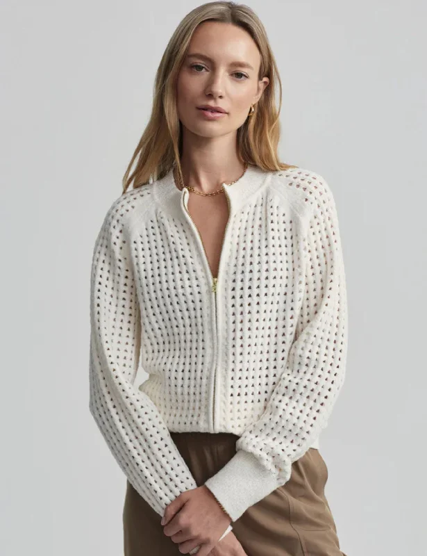 Marta Boucle Knit Jacket - Coconut Milk Preppy Women's College