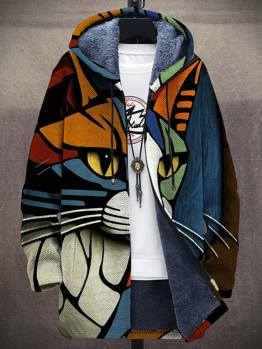 Marilyn™ Cozy Cat Print Jacket Classic Women's Pin - striped