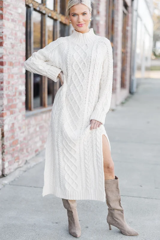 Let It All Go Cream Sweater Midi Dress Cool Women's Skate