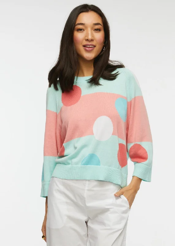Zaket & Plover Spot Stripe Sweater Cozy Women's Winter