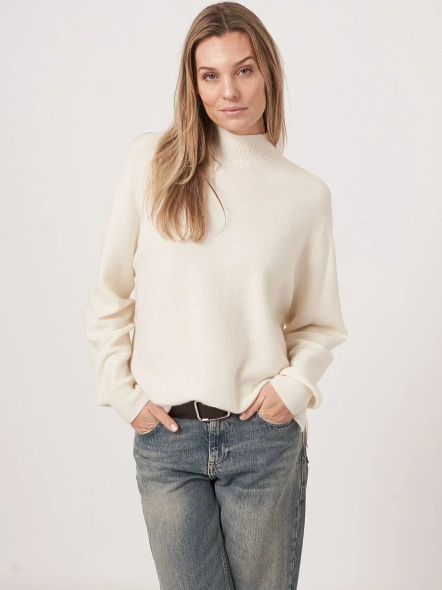 Repeat Seamless Cashmere Blend High Neck Sweater Tough Women's Military - inspired Repeat Seamless Cashmere Blend High Neck Sweater Tough Women's Military - inspired