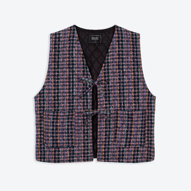 Lowie Heather Check Gilet Preppy Women's College