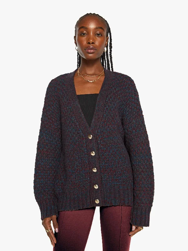 SABLYN Tischc Slouchy Cardigan - Bordeaux Multi Vintage Women's 1970S 