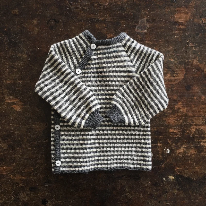 Baby & Kids Merino Wool Wrap Cardigan - Slate/Natural Stripe Athletic Women's High - Baby & Kids Merino Wool Wrap Cardigan - Slate/Natural Stripe Athletic Women's High -