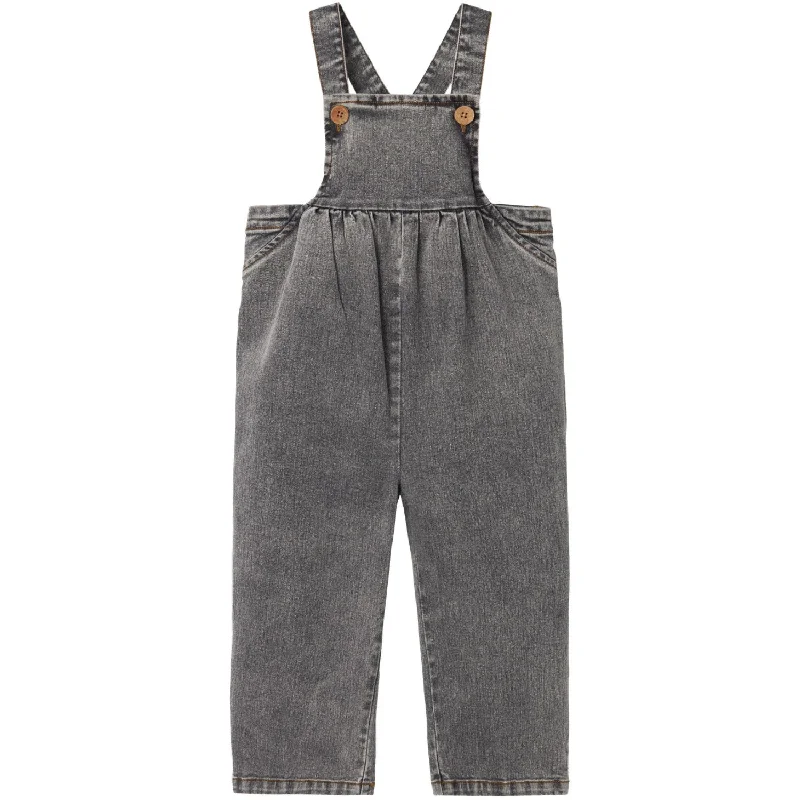Lil'Atelier Light Grey Denim Tems Loose Denim Overalls British Gentlewoman Style