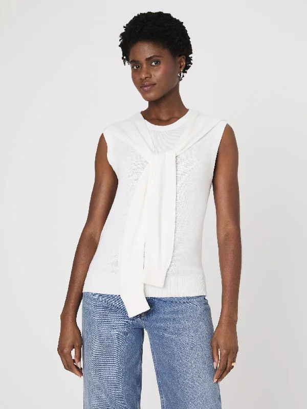 Cashmere Blend Tie Vest Luxurious Women's High -  end