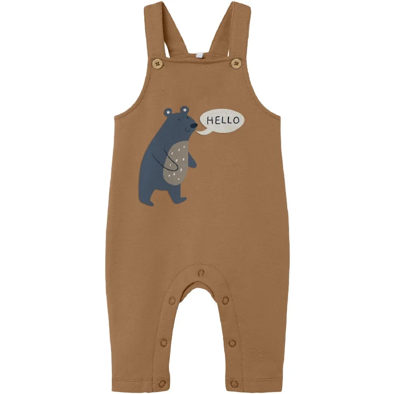 Name It Almond Bear Vonne Sweat Overall Streetwear Style for 