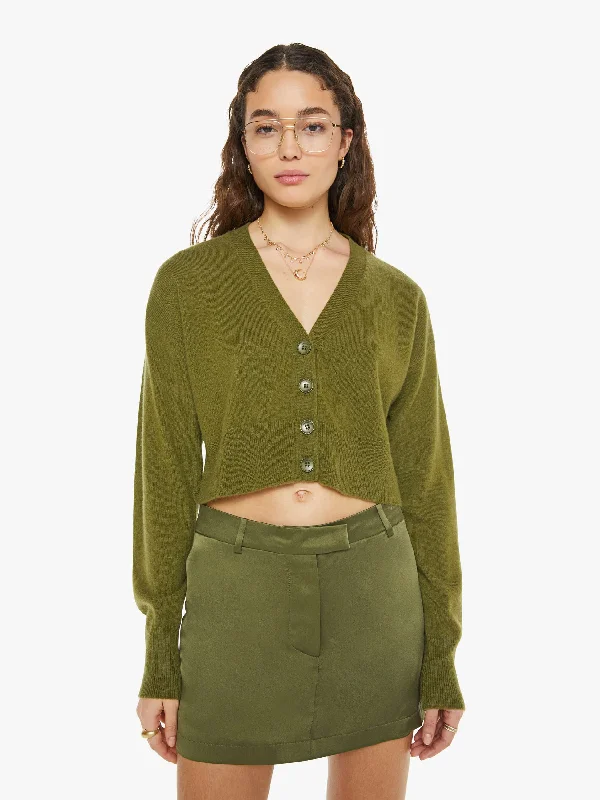 SABLYN Adele Cropped V-Neck Cardigan - Olive Monochromatic All - in - one