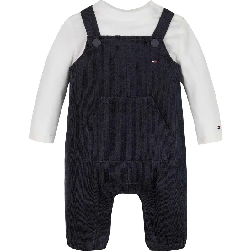 Tommy Hilfiger Desert Sky Monotype Cord Dungaree Overall Set Stylish Women's Tropical 