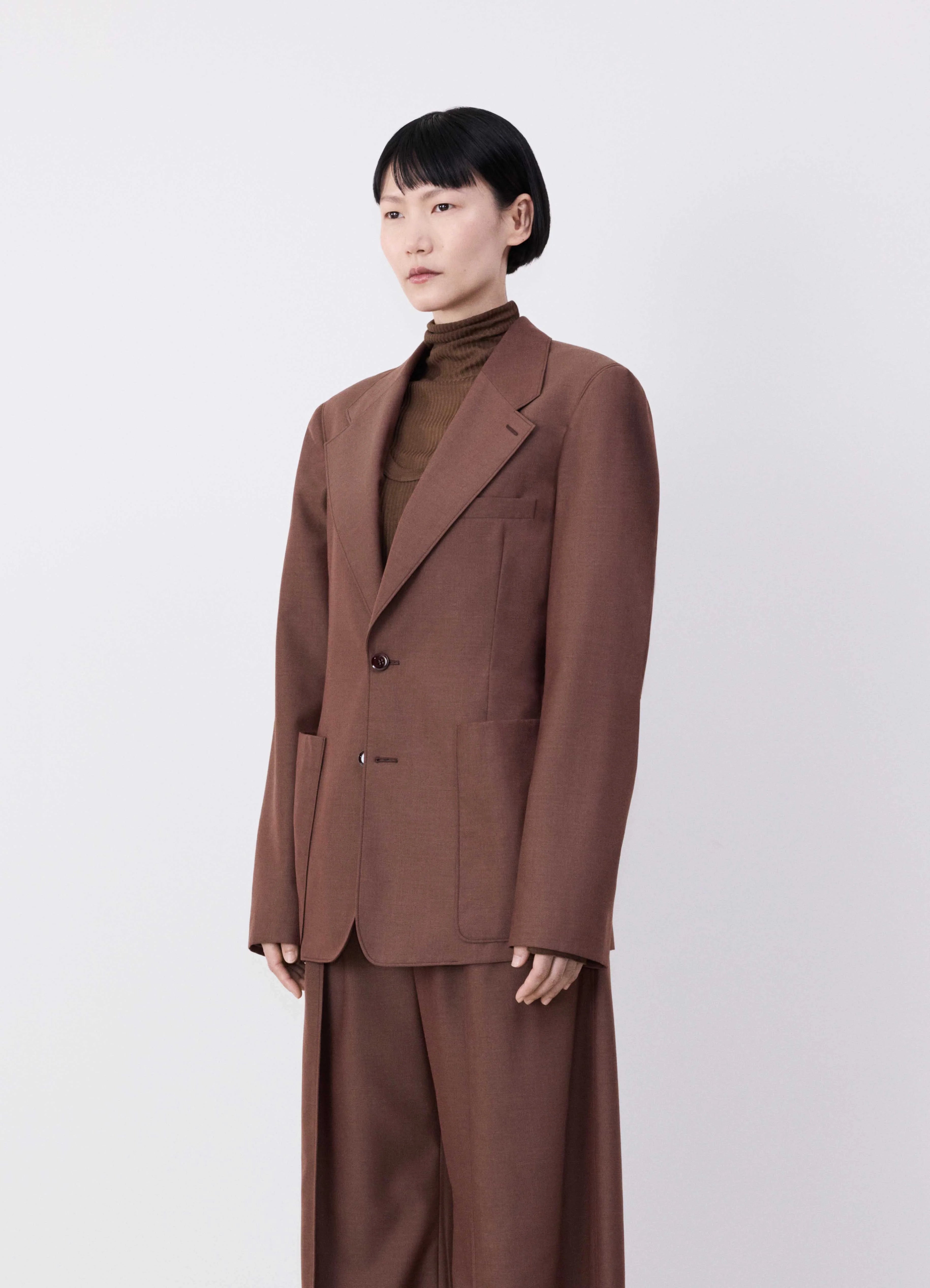 SINGLE BREASTED FITTED TAILORED JACKET Classic Women's Pin - striped