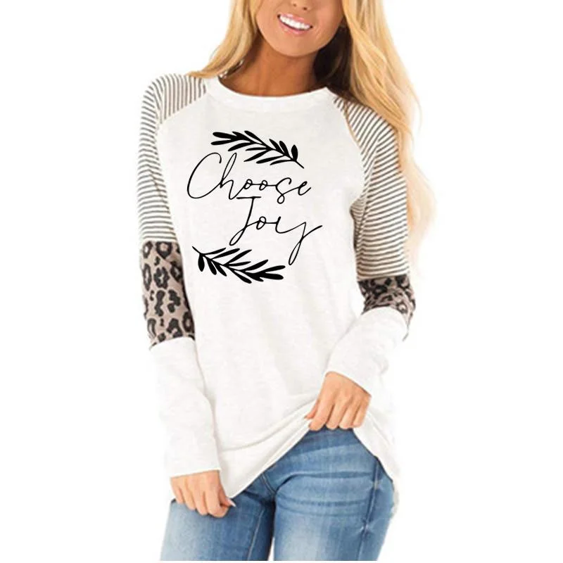 Autumn Winter Leopard stitching long sleeves high quality hotsell women loose casual blouse oversized Women's T-Shirts Minimalist Women's Casual Autumn Winter Leopard stitching long sleeves high quality hotsell women loose casual blouse oversized Women's T-Shirts Minimalist Women's Casual
