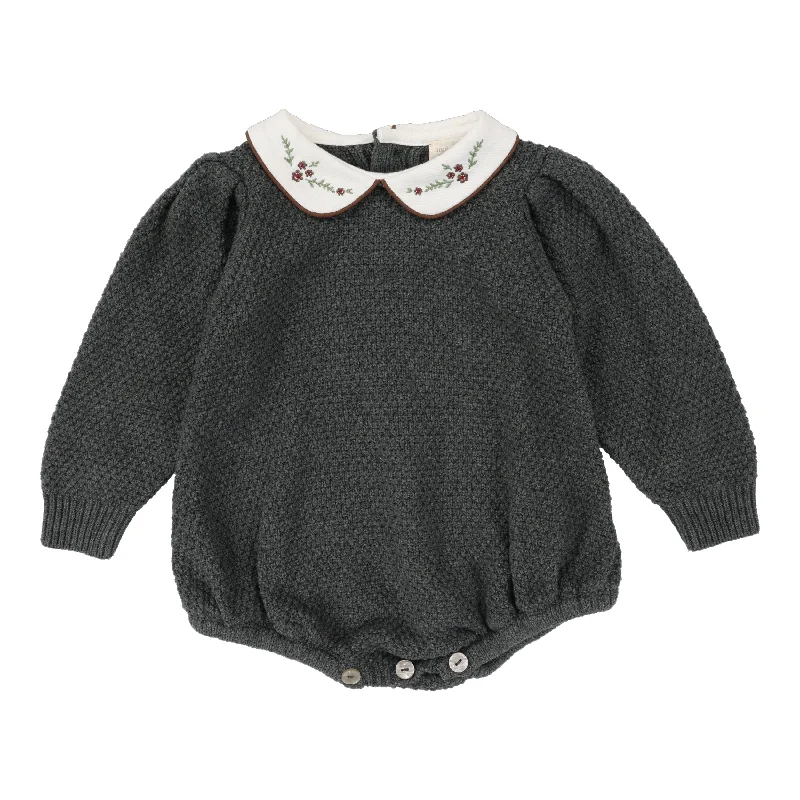 Analogie By Lil Legs Girls Knit Romper Grey Edgy Women's Punk