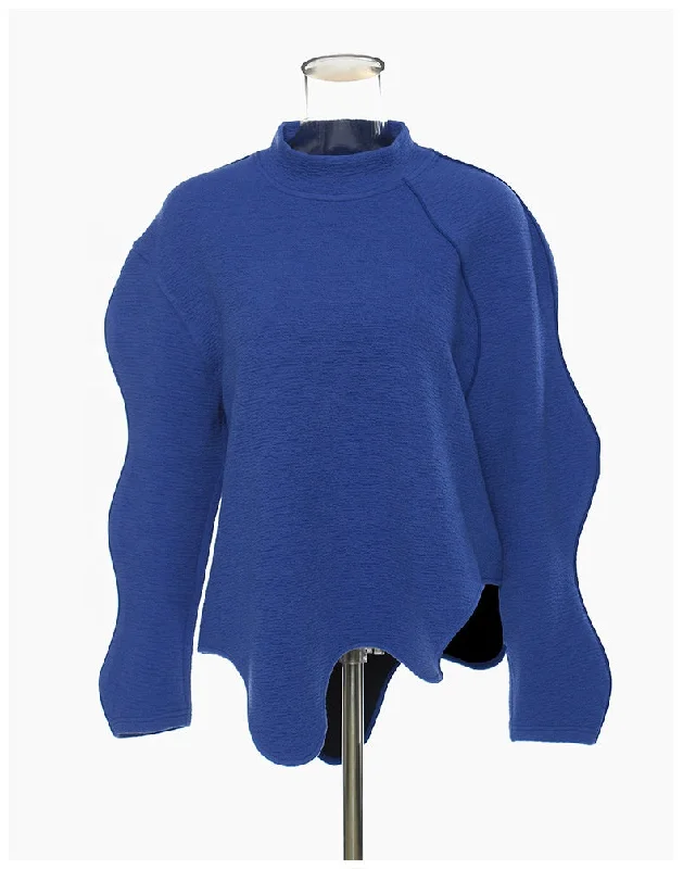 OUDINA High Fashion Casual Loose Irregular Blue Sweatshirts Women Oversized Sweatshirt Modern Women's Tech