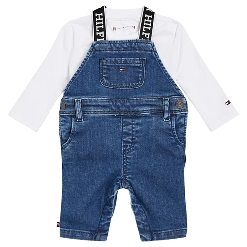 Tommy Hilfiger Baby Denim Dungaree Set Denim Medium Earthy Women's Hemp - based