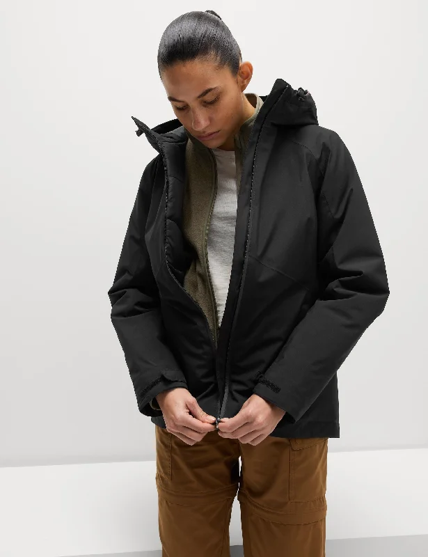 Padded Waterproof Hooded Jacket - Black garde