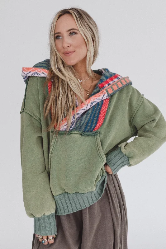 Nori Hoodie Pullover Top - Sage Bohemian Women's Free
