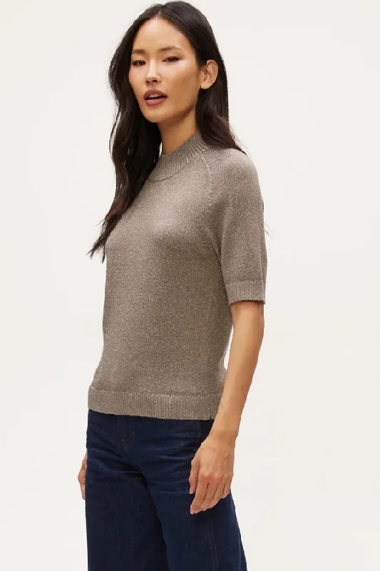 MICHAEL STARS Sable Mock Neck Top Elegant Women's 