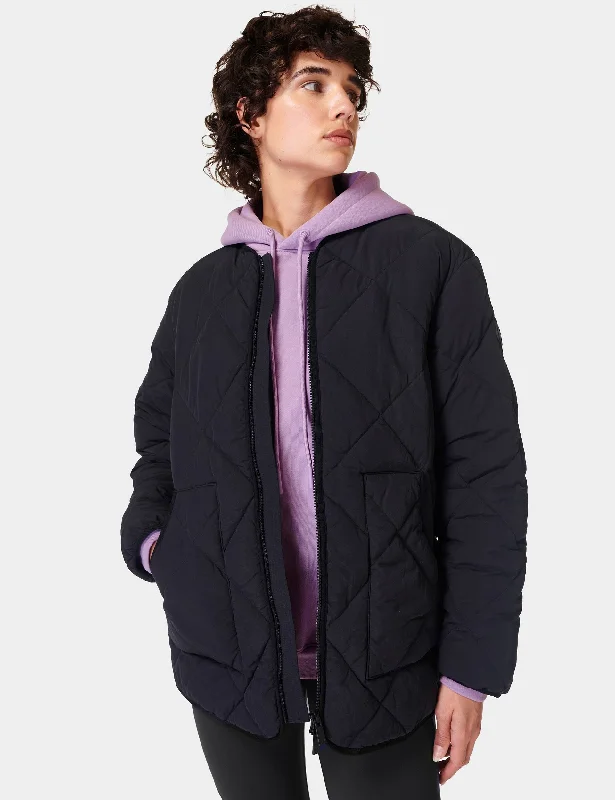 On The Move Quilted Jacket - Black Bold Women's Statement