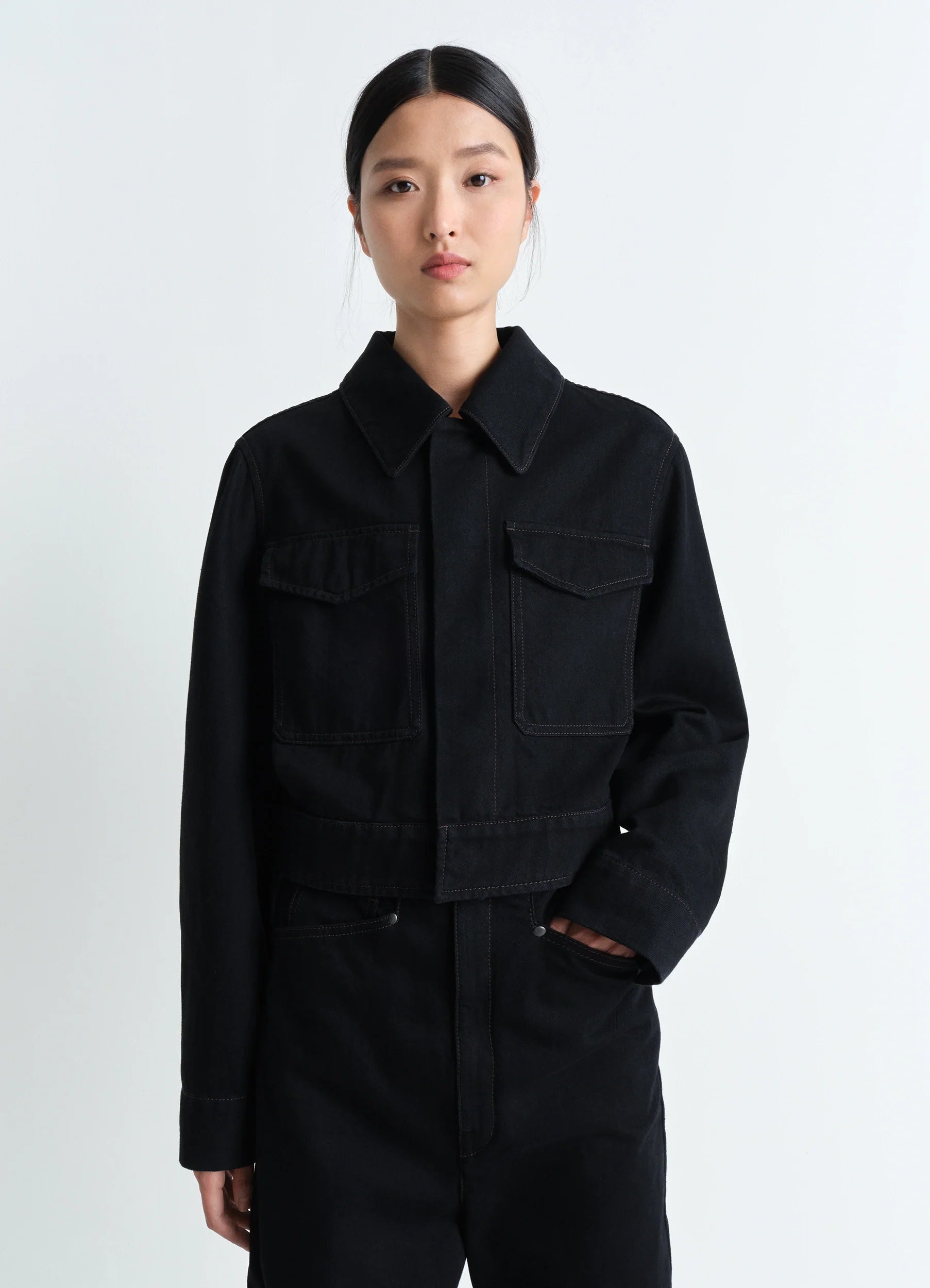 TWO POCKET CROPPED JACKET Dapper Women's 1920S