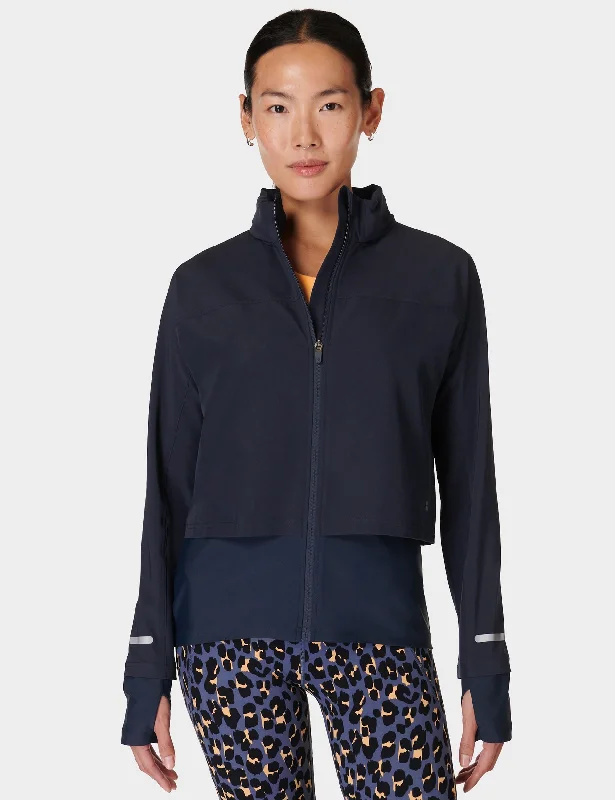 Fast Track Running Jacket - Navy Blue Relaxed Women's Beachy