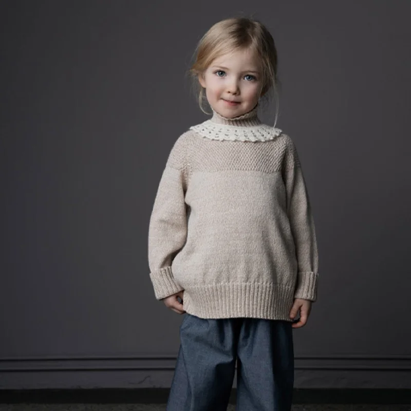 Baby & Kids Alpaca/Merino Wool Sailor Sweater - Cream Twist Stylish Women's Neon