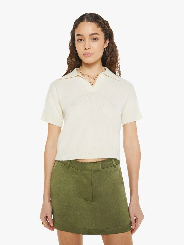 SABLYN Mirabelle Relaxed Short Sleeve Polo - Gardenia Dynamic Women's High - energy SABLYN Mirabelle Relaxed Short Sleeve Polo - Gardenia Dynamic Women's High - energy