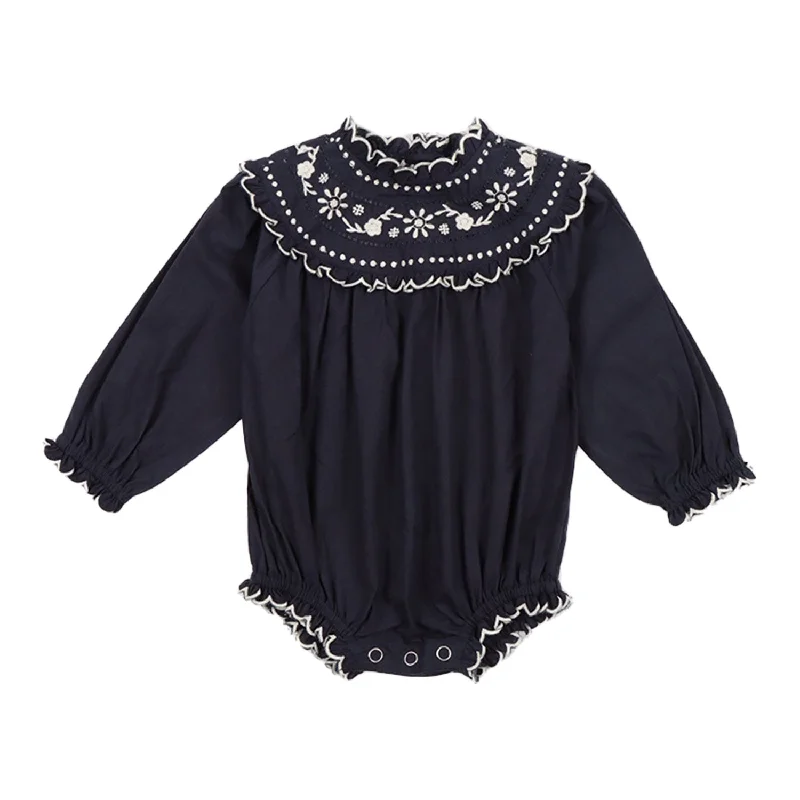 The New Society Midnight Navy Pune Baby Romper Preppy Women's College