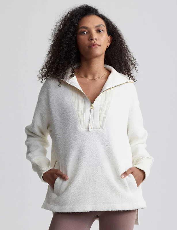 Wallace Half Zip Fleece - Egret Sleek Women's 