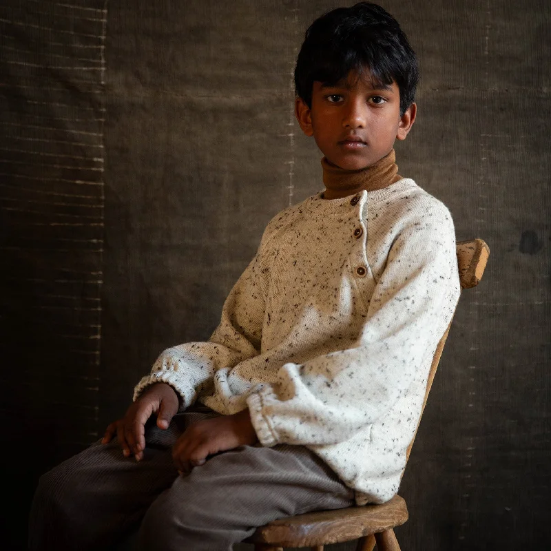 Crake Baby & Kids Sweater - Merino Wool Speckle - Quail Business