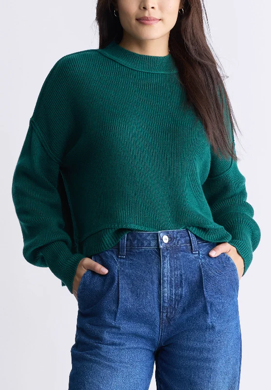Seema Women's Long-Sleeve Loose-Fit Sweater, Forest Green - SW0095F Cozy Women's Sherpa - lined Seema Women's Long-Sleeve Loose-Fit Sweater, Forest Green - SW0095F Cozy Women's Sherpa - lined
