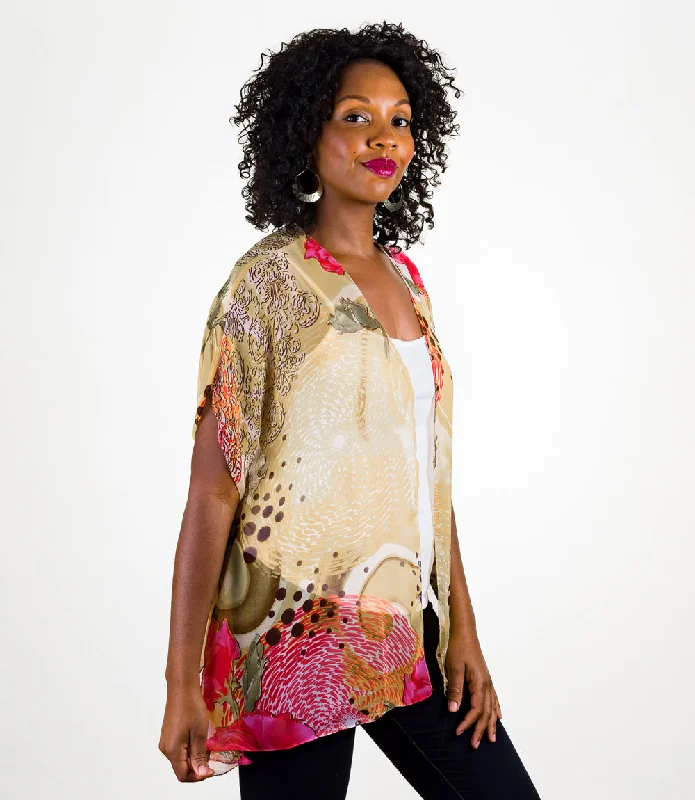 Handcrafted Sari Kimono Relaxed Women's Beachy