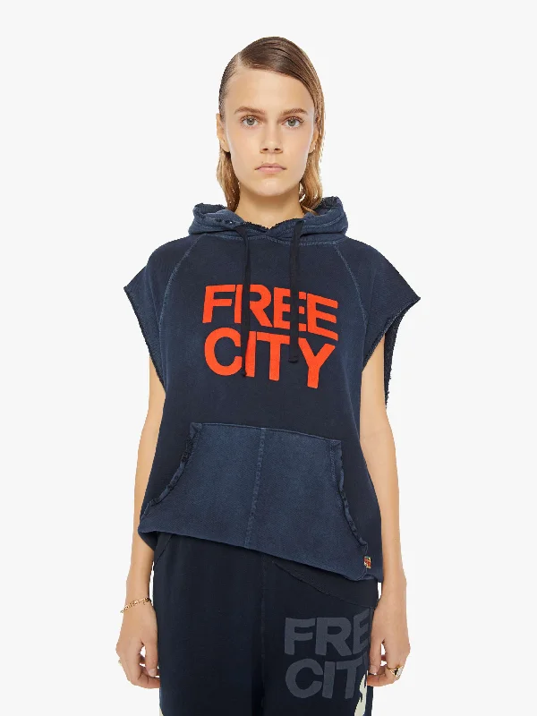 FREECITY LNL WORDY Superyumm Cutoff Hoodie - Squidsink Traditional Women's 