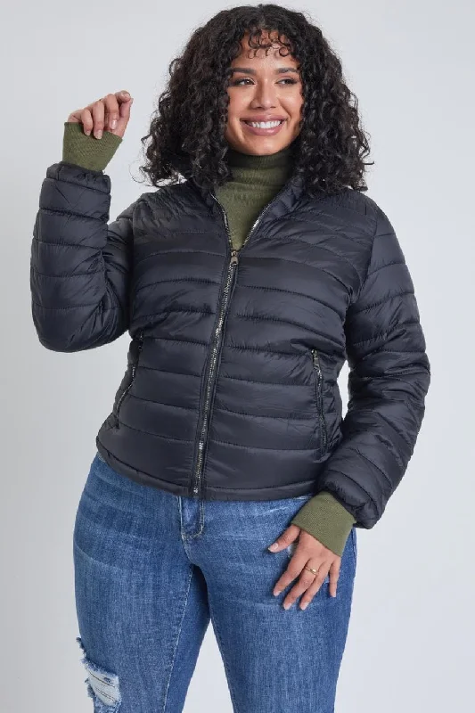 Women's Plus Winter Fitted Puffer Jacket Scandinavian