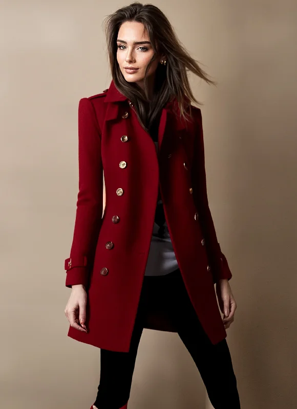 Linda™ Double Breasted Trench Coat Athletic Women's High - 
