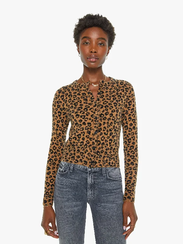 SPRWMN Baby Cardigan - Leopard Sleek Women's Metallic