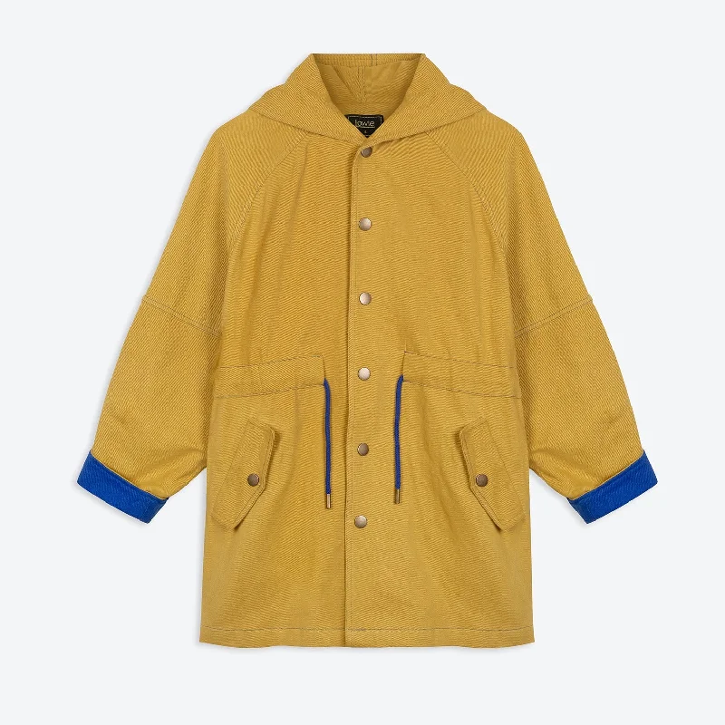 Lowie Cotton Drill Ochre Hooded Jacket Feminine Women's Style 