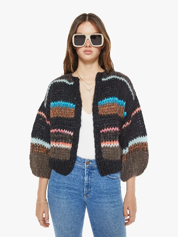 Maiami Stripes Galore Bomber Cardigan - Chocolate Cool Women's Skate