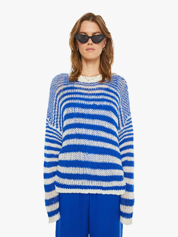 SABLYN Sheyla Slouchy Open Crewneck - Lapis Multi Refined Women's Hand - crafted