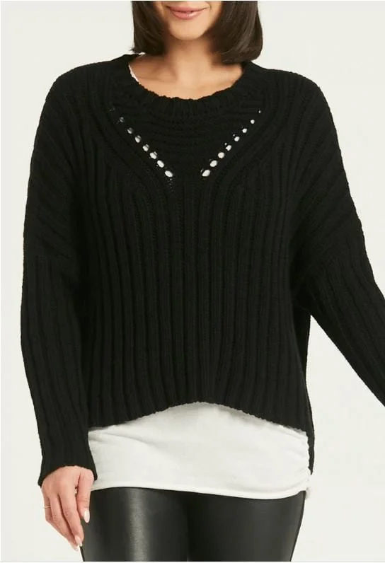 Pima Cotton Chunky Crewneck Dynamic Women's Moto