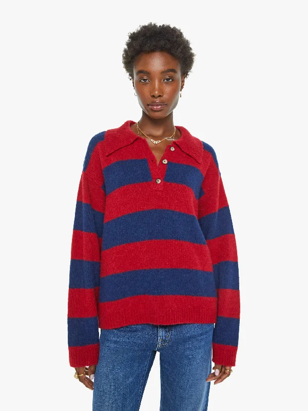 XiRENA Brenton Sweater - Red Blue Cozy Women's Sherpa - lined