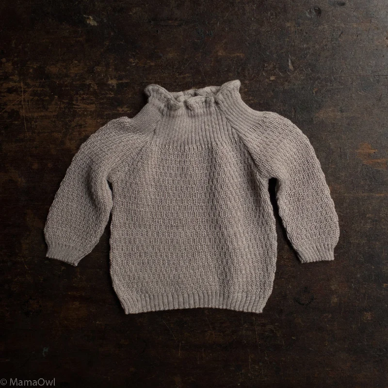 Baby Merino Wool Sweater - Beige Cool Women's Distressed