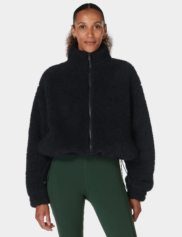 Canyon Fleece Zip Up - Black Hip Women's Retro