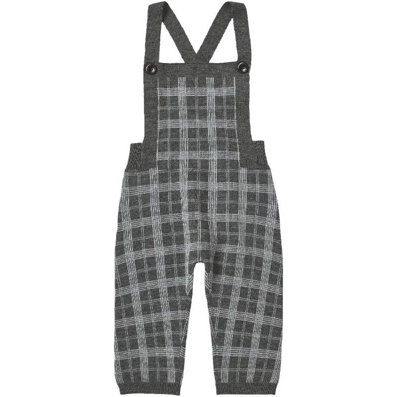 FUB Grey Melange Baby Checked Overalls Hip Women's Urban