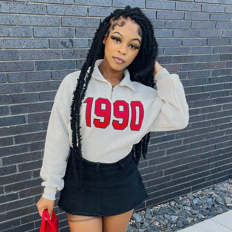 CUTENOVA K22TP480 Number Graphic High Quality Sweat Autumn And Winter Clothes For Women Women CUTENOVA K22TP480 Number Graphic High Quality Sweat Autumn And Winter Clothes For Women Women