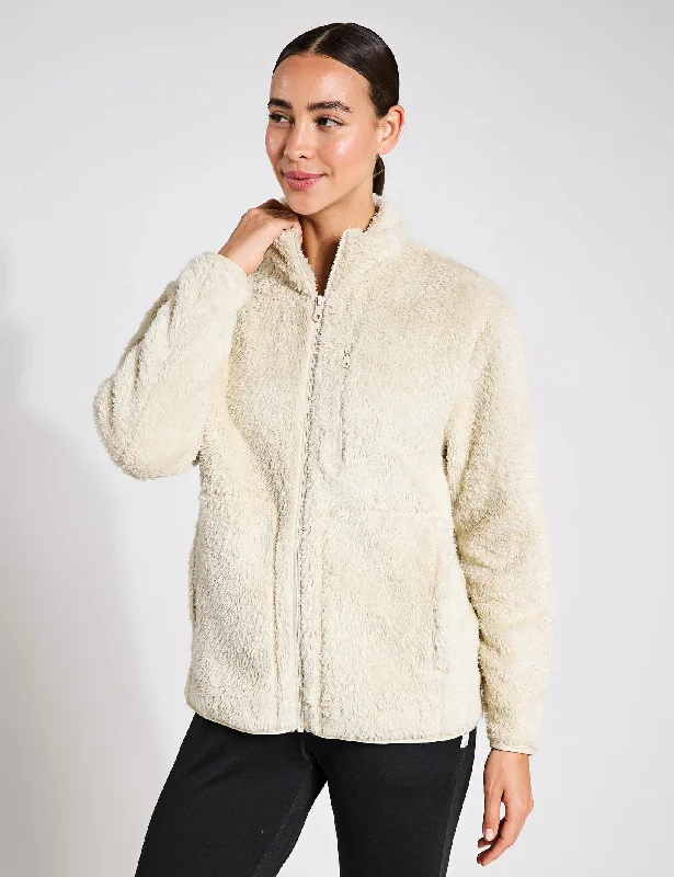 Full-Zip Sherpa Jacket - Sandstone Refined Women's 