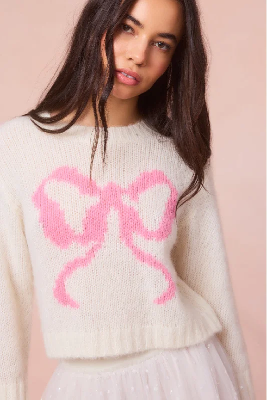 Jorah Alpaca-Blend Bow Pullover Preppy Women's College
