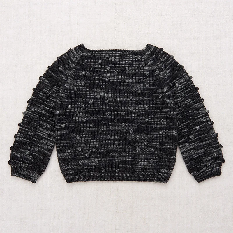 Hand Knit Merino Wool Original Popcorn Sweater - Licorice Refined Women's Hand - crafted Hand Knit Merino Wool Original Popcorn Sweater - Licorice Refined Women's Hand - crafted