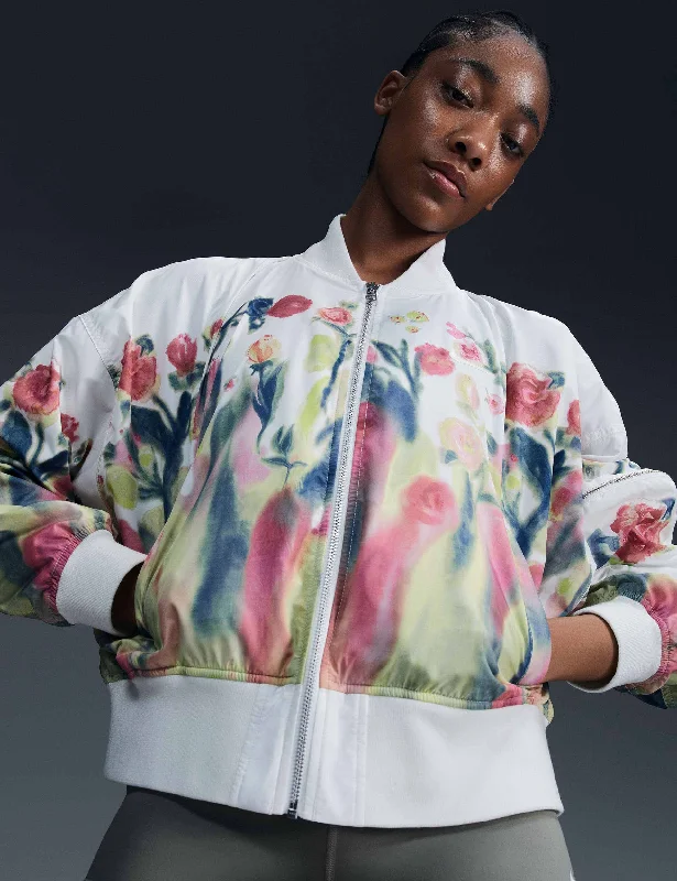 Sportswear Artist Collection Bomber Jacket - Sail/Floral Sleek Women's Metallic