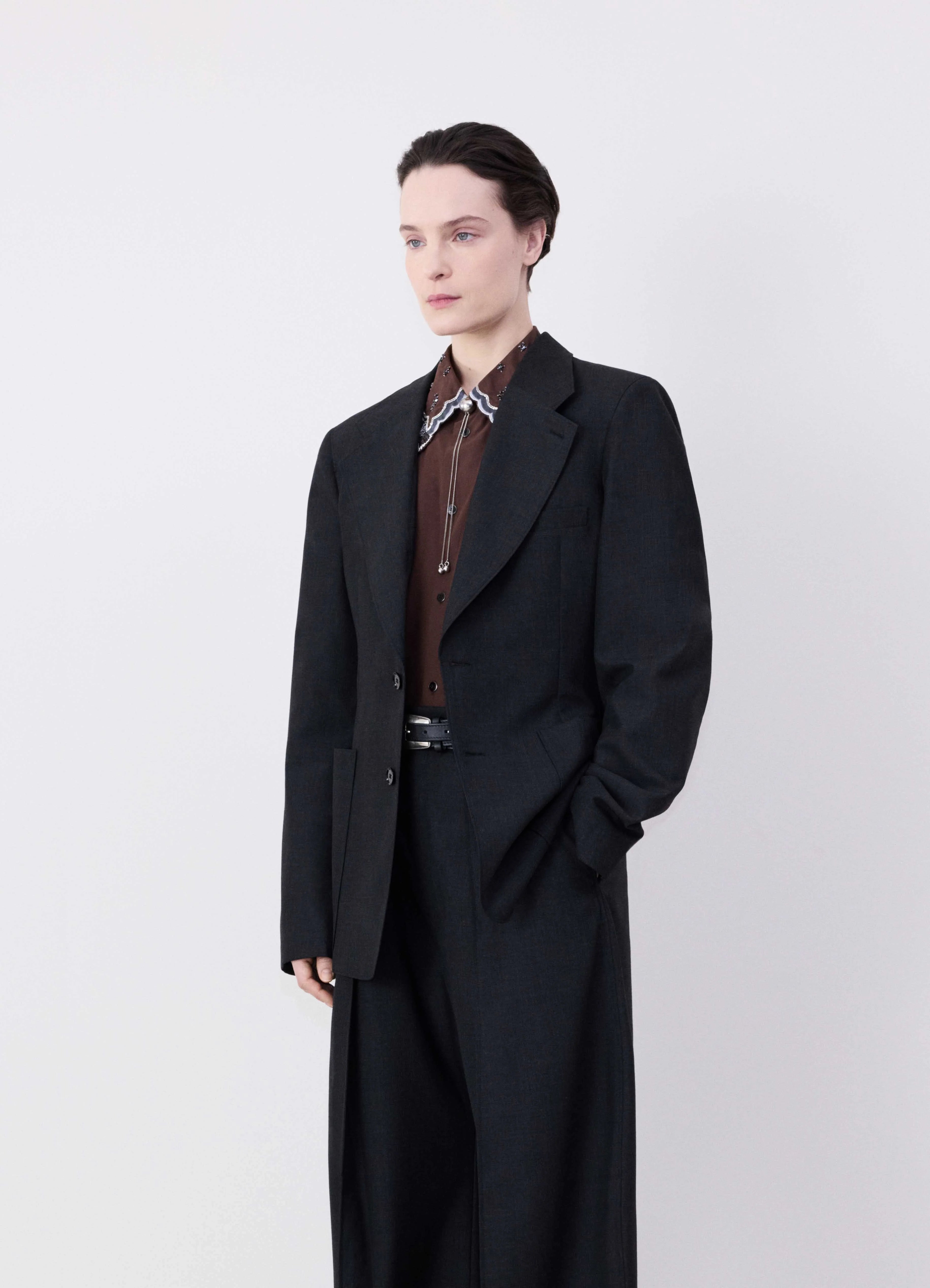 SINGLE BREASTED FITTED TAILORED JACKET Feminine Women's Soft 