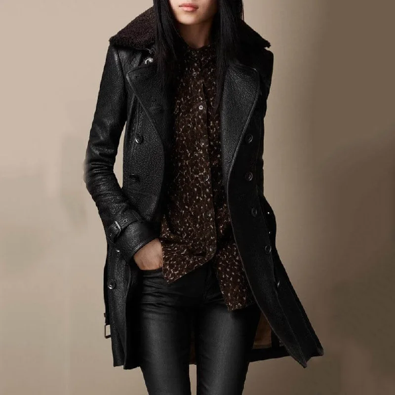 Judith™ Elegant Trench Coat Preppy Women's College